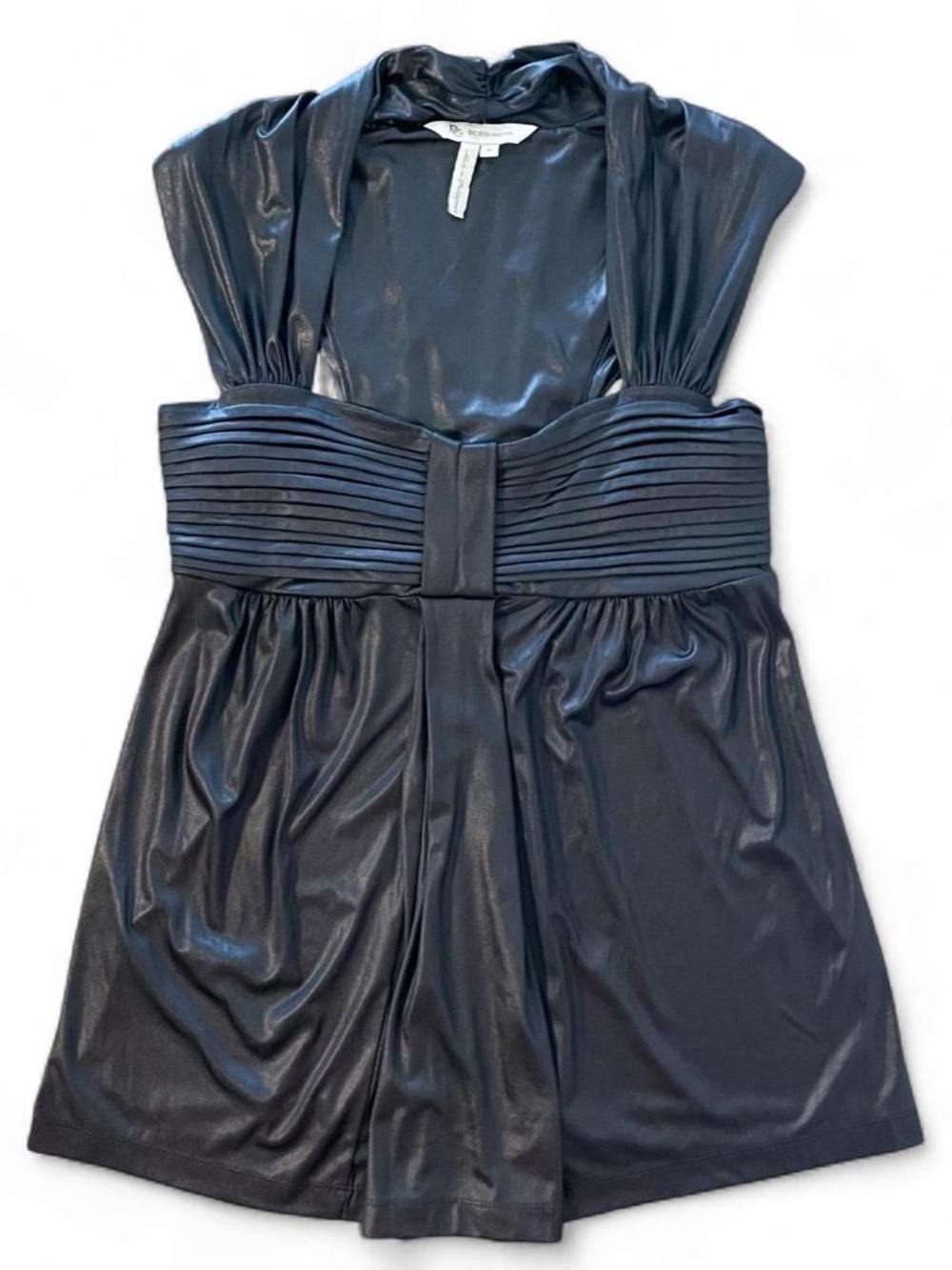 BCBGeneration Liquid Satin Babydoll Top in Black